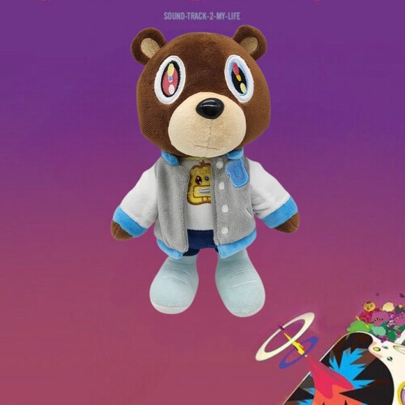 30cm Kawaii Kanye Graduation Bear Teddy Bear Plush Toys Kanye West Graduation - Picture 1 of 6
